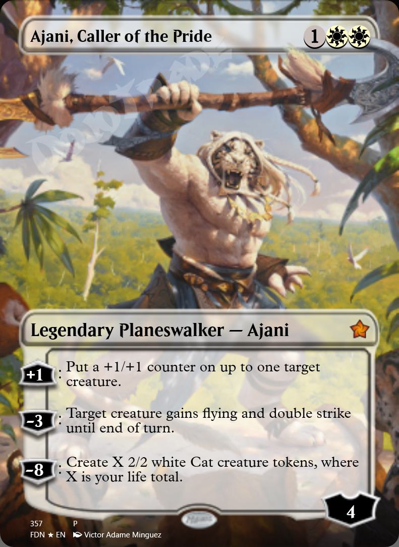 Ajani, Caller of the Pride (Borderless) FOIL